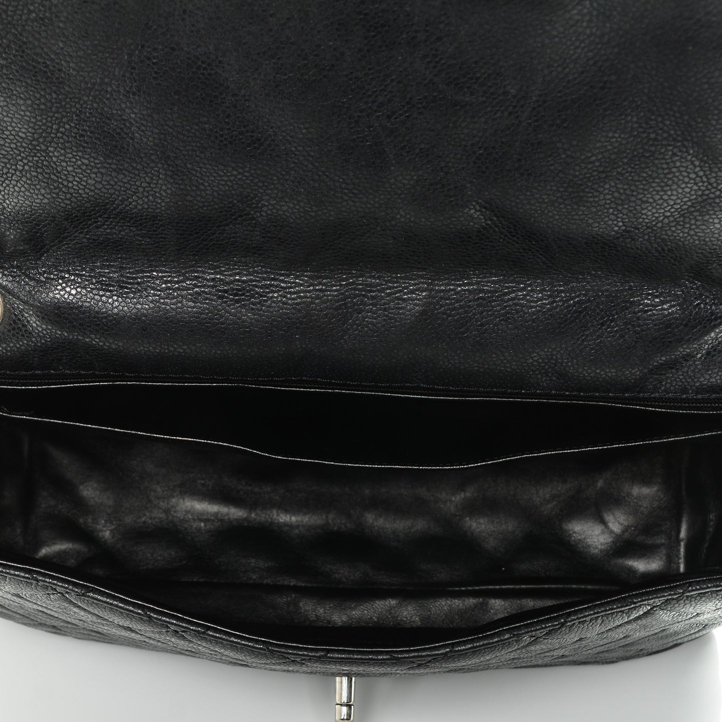 Washed Caviar Maxi Single Flap Black