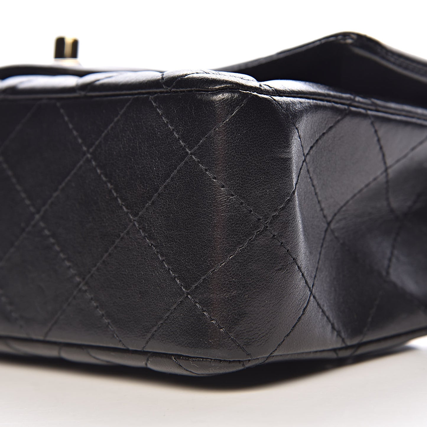 Lambskin Quilted Mini Rectangular Flap Black