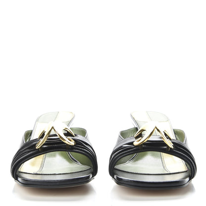 Gucci Malaga Kid Half Moon GG Square Toe Slide Sandals 40.5 Black 2 of 10