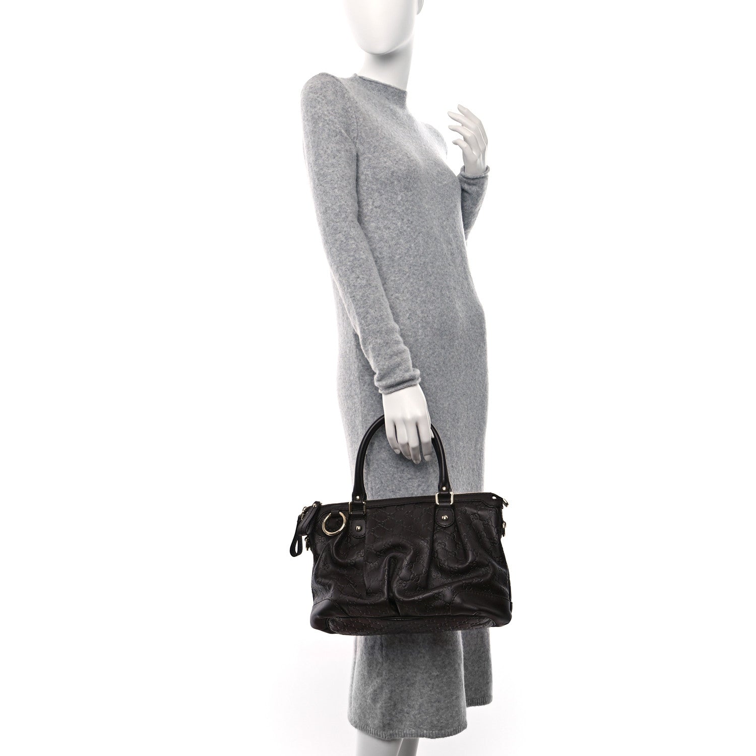 Gucci Guccissima Medium Sukey Top Handle Bag Dark Brown 2 of 9