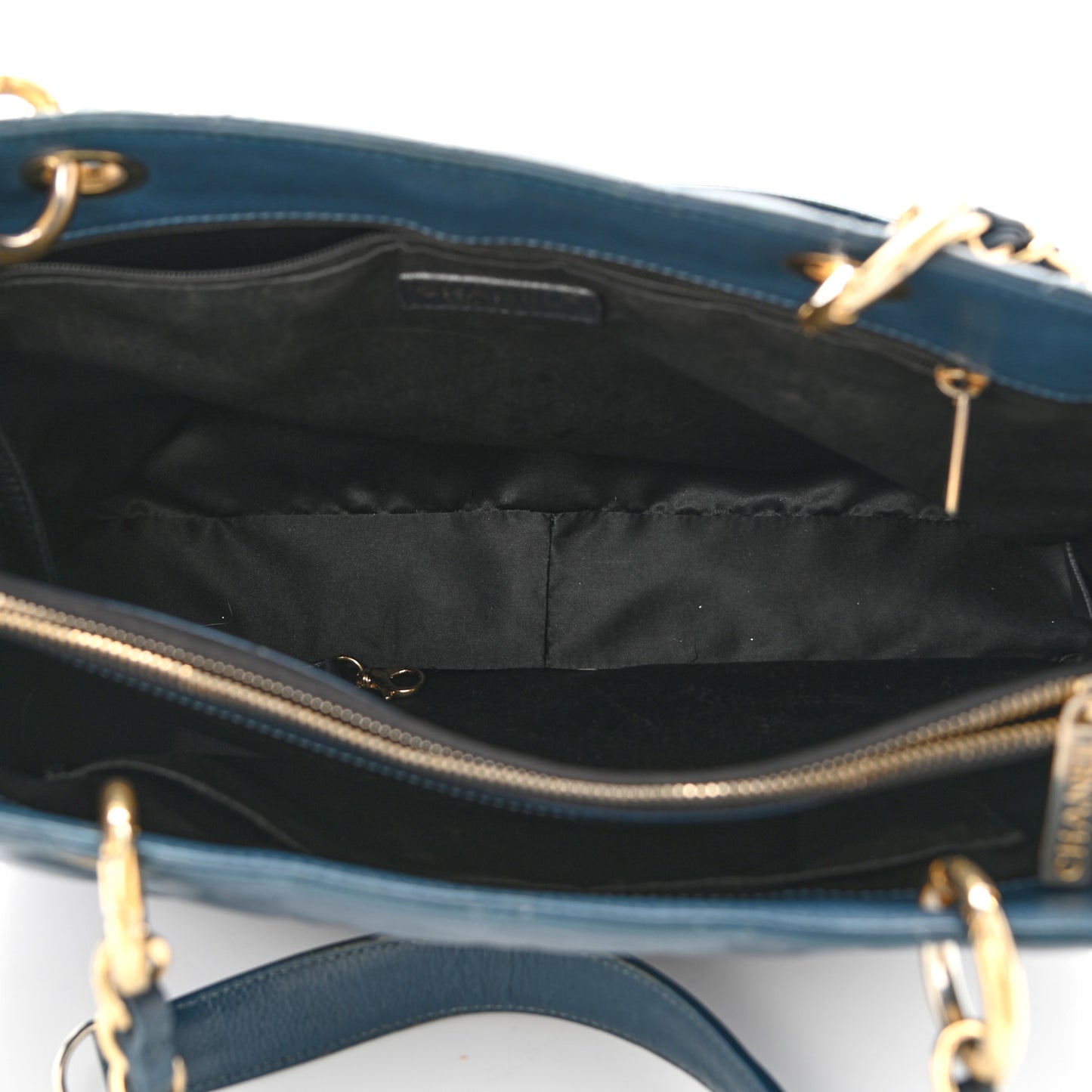 Caviar Quilted Grand Shopping Tote GST Dark Blue