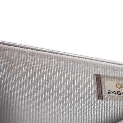 Chanel Metallic Lambskin Camellia Crystal Wallet on Chain WOC Silver 8 of 14