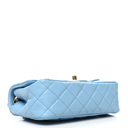 Chanel Lambskin Quilted Mini Rectangular Pearl Crush Flap Light Blue 4 of 11