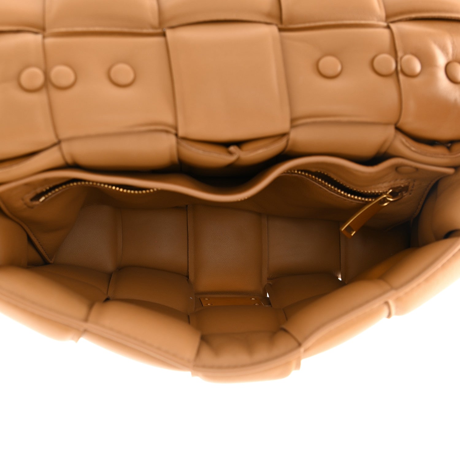 Bottega Veneta Lambskin Maxi Intreccio Padded Chain Cassette Crossbody Bag Caramel 6 of 15