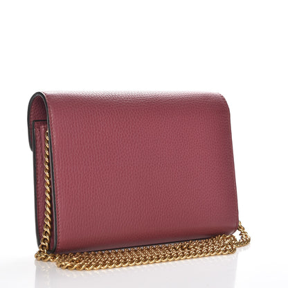 Gucci Cellarius Calfskin GG Marmont Chain Wallet Dry Rose 3 of 8