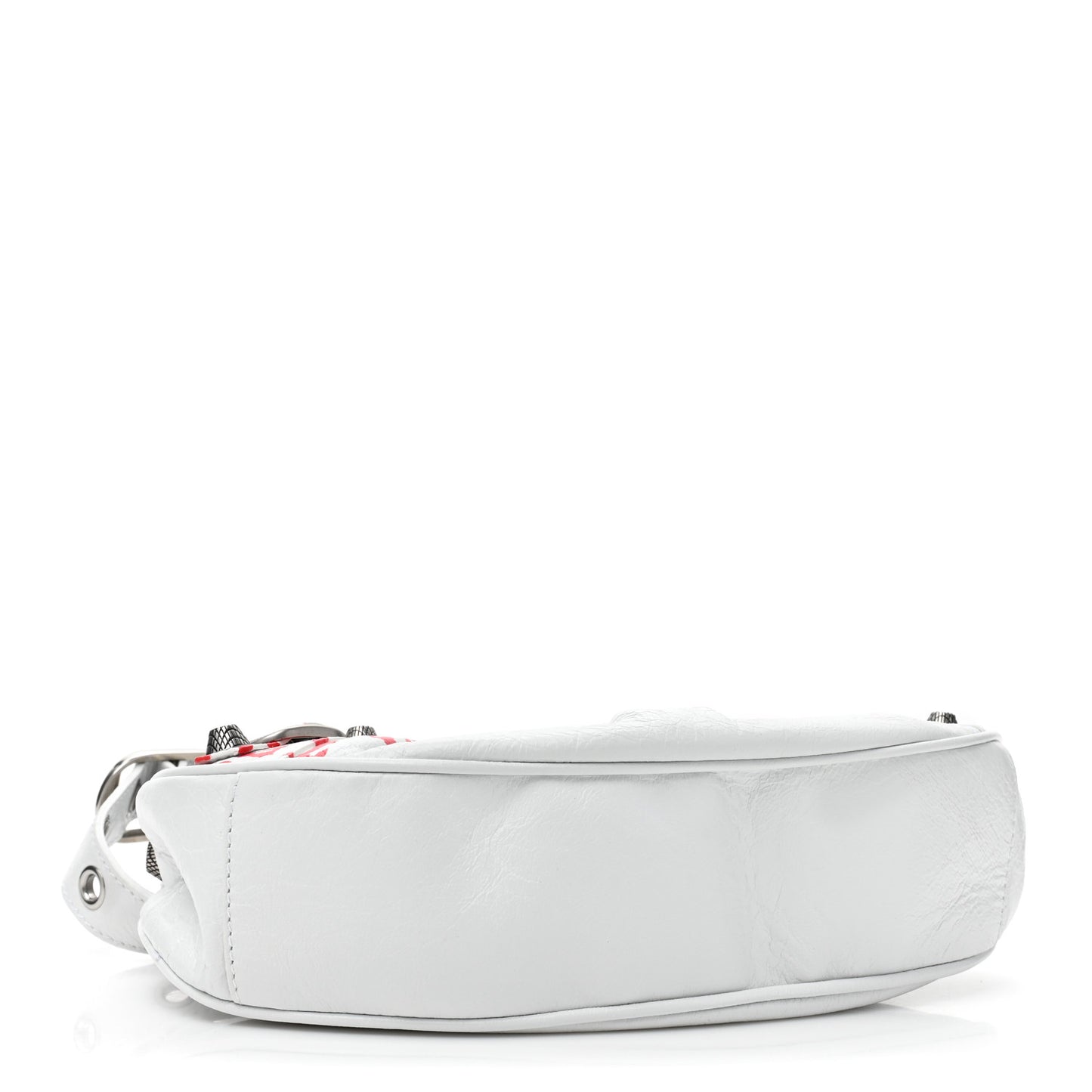 Agneau Arena Lunar New Year Graffiti Logo Le Cagole Shoulder Bag XS Optic White