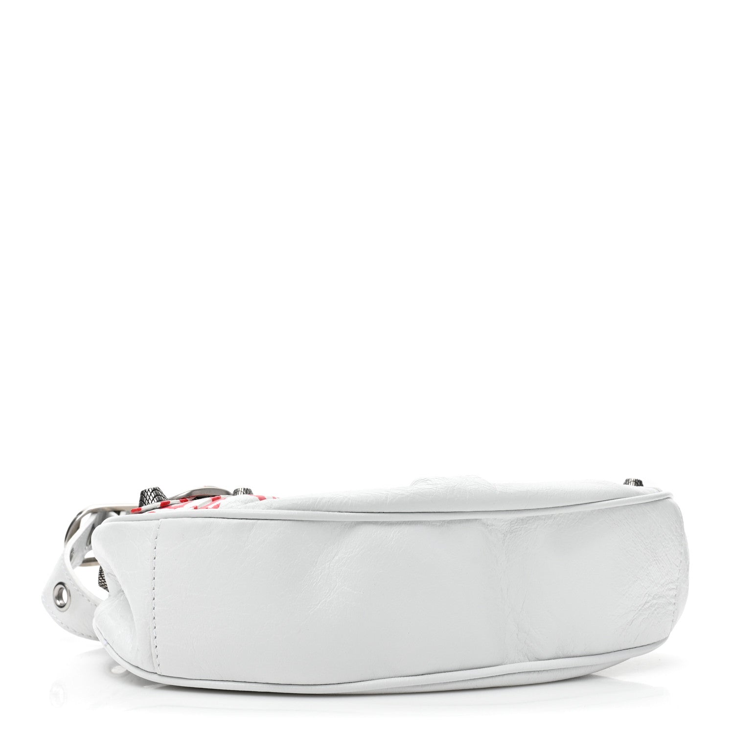 Balenciaga Agneau Arena Lunar New Year Graffiti Logo Le Cagole Shoulder Bag XS Optic White 4 of 9