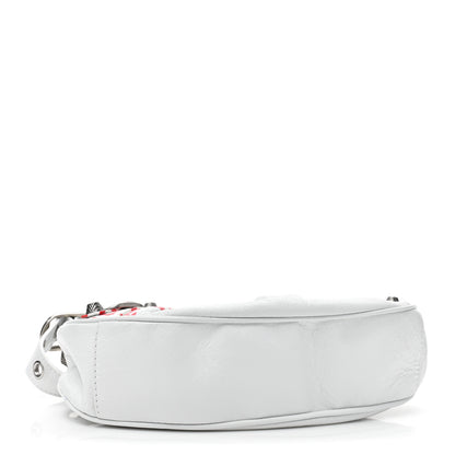 Balenciaga Agneau Arena Lunar New Year Graffiti Logo Le Cagole Shoulder Bag XS Optic White 4 of 9