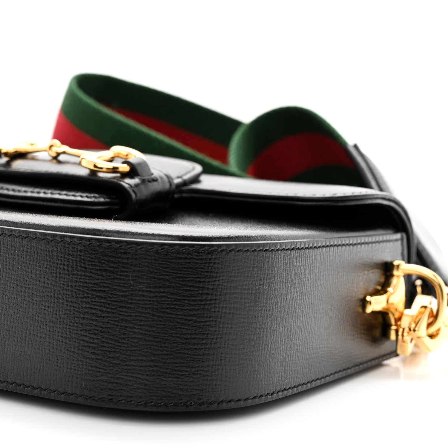Gucci Azalea Calfskin Web Mini Horsebit 1955 Shoulder Bag Black 10 of 12