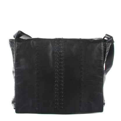 Bottega Veneta Perforated Calfskin Cabriolet Messenger Nero Black 1 of 9