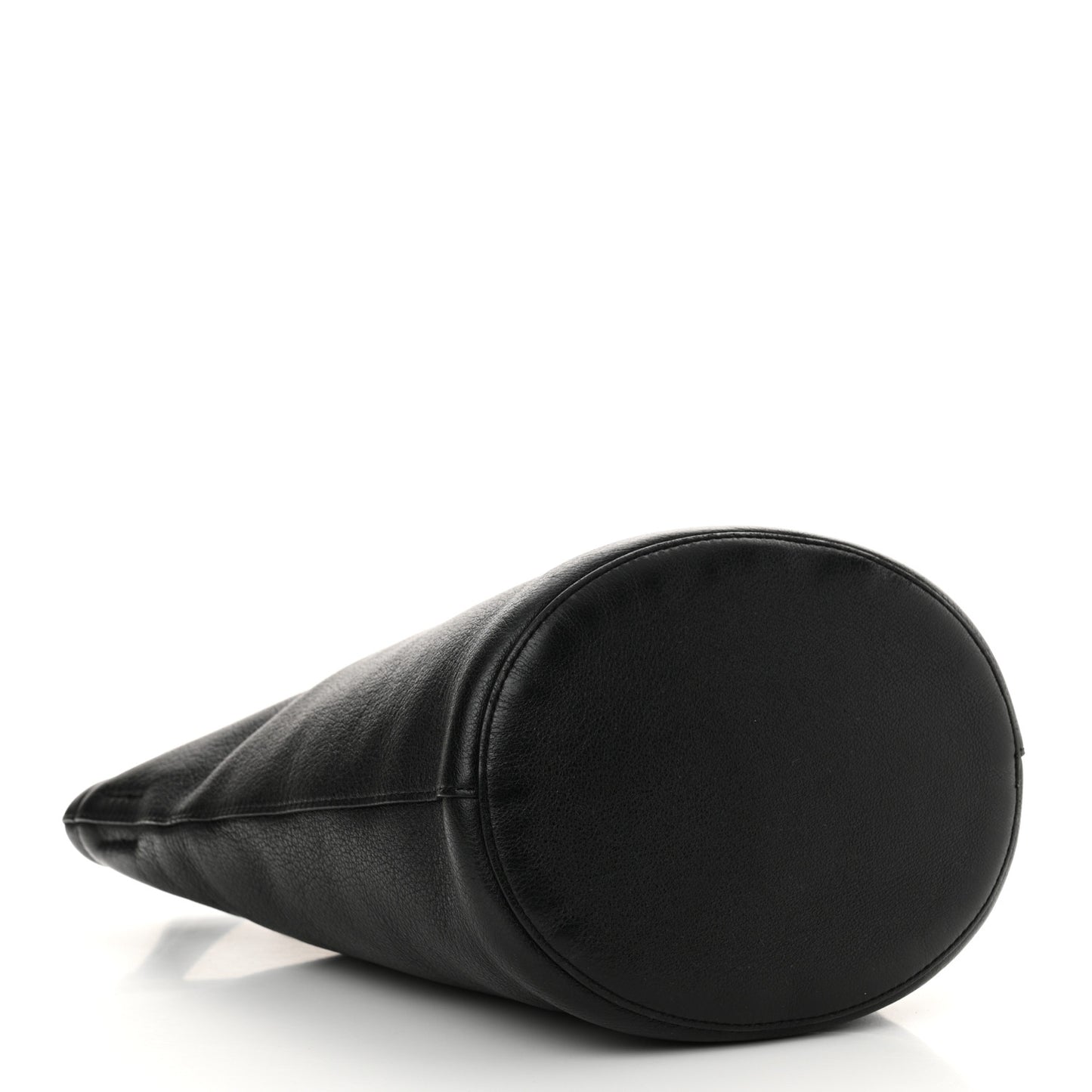 Pebbled Calfskin Zip Bucket Bag Black