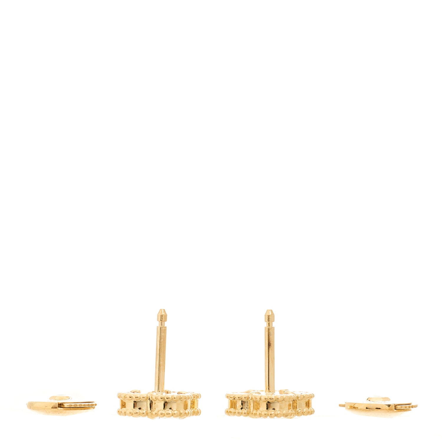 Van Cleef & Arpels 18K Yellow Gold Black Onyx Sweet Alhambra Earrings 3 of 5