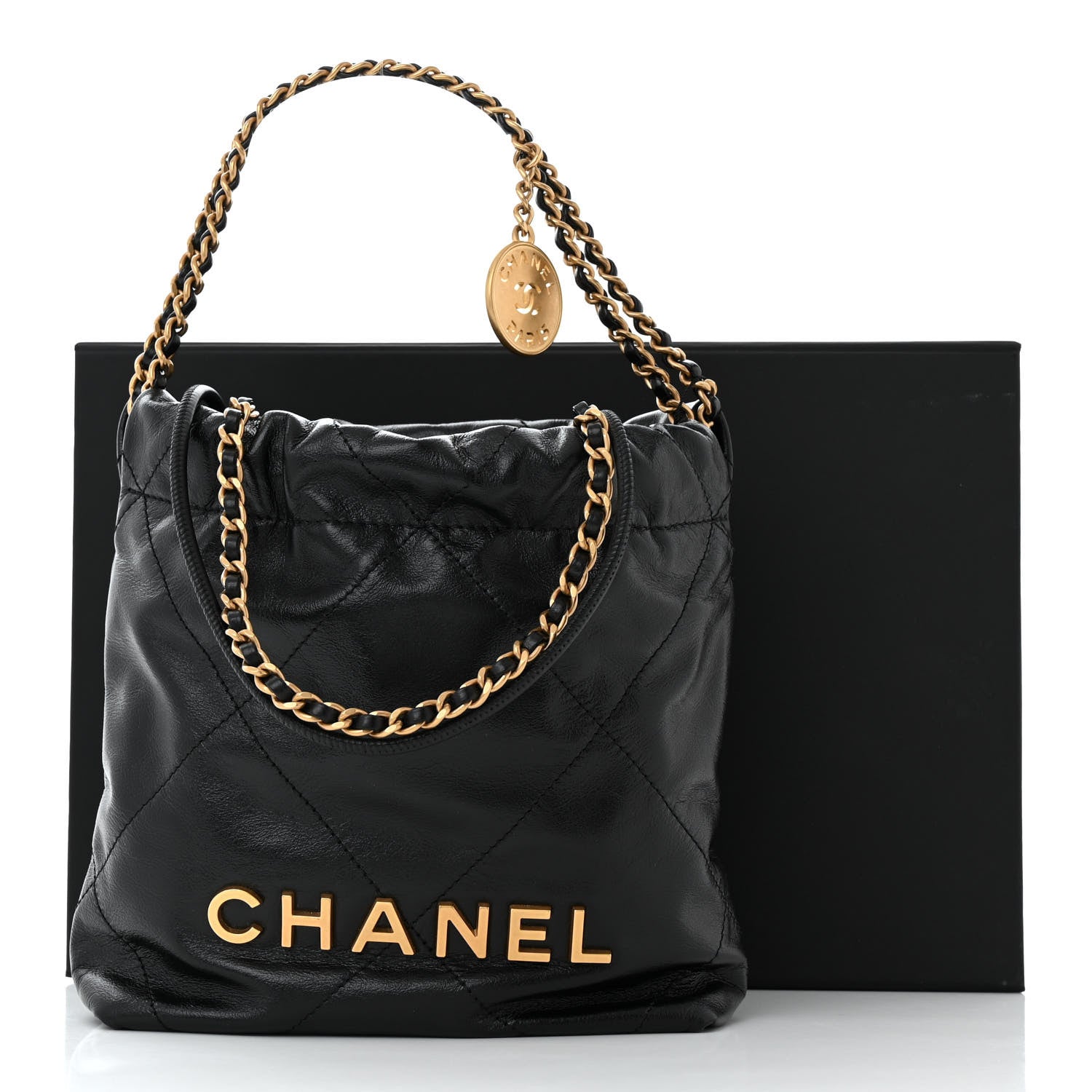 Chanel Shiny Calfskin Quilted Mini Chanel 22 Black 11 of 11
