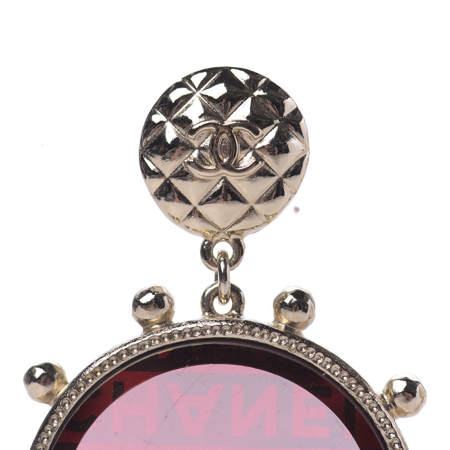 Quilted CC Nautical Wheel Earrings