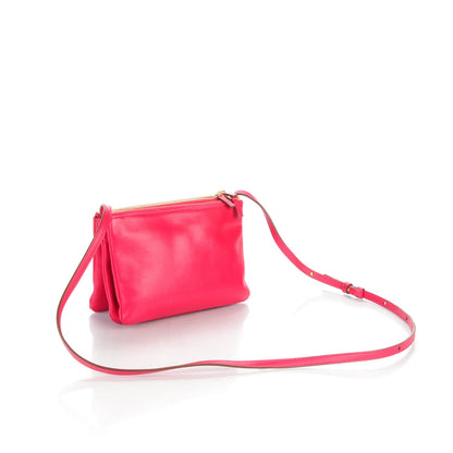 Celine Lambskin Small Trio Crossbody Bag Fuchsia 3 of 9