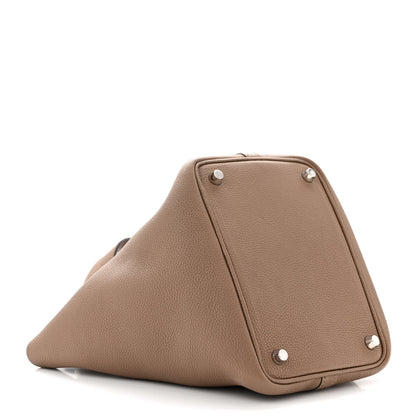 Hermes Taurillon Clemence Picotin Lock 18 PM Beige De Weimar 4 of 14