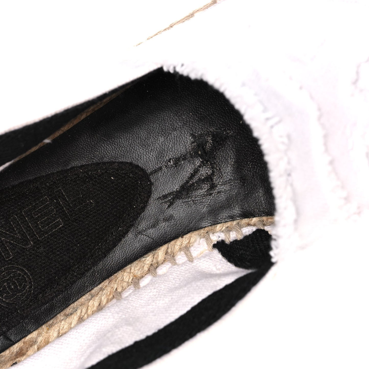 Linen CC Espadrilles 41 White Black