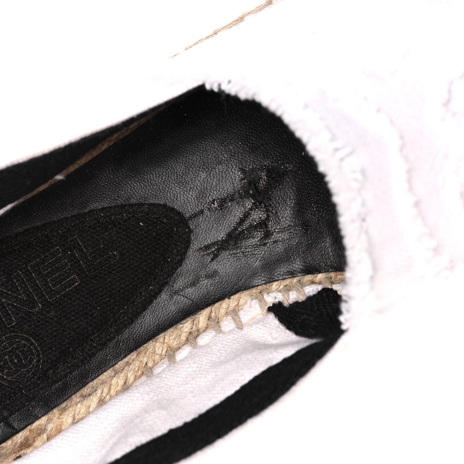Chanel Linen CC Espadrilles 41 White Black 8 of 8