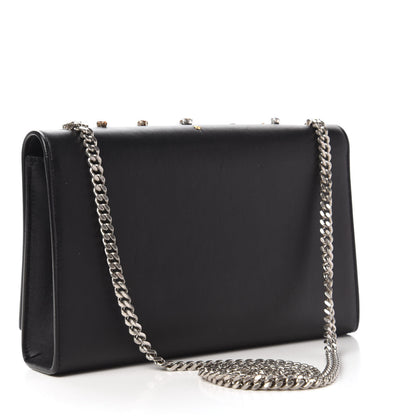 Saint Laurent Calfskin Embellished Medium Monogram Kate Satchel Black 3 of 9