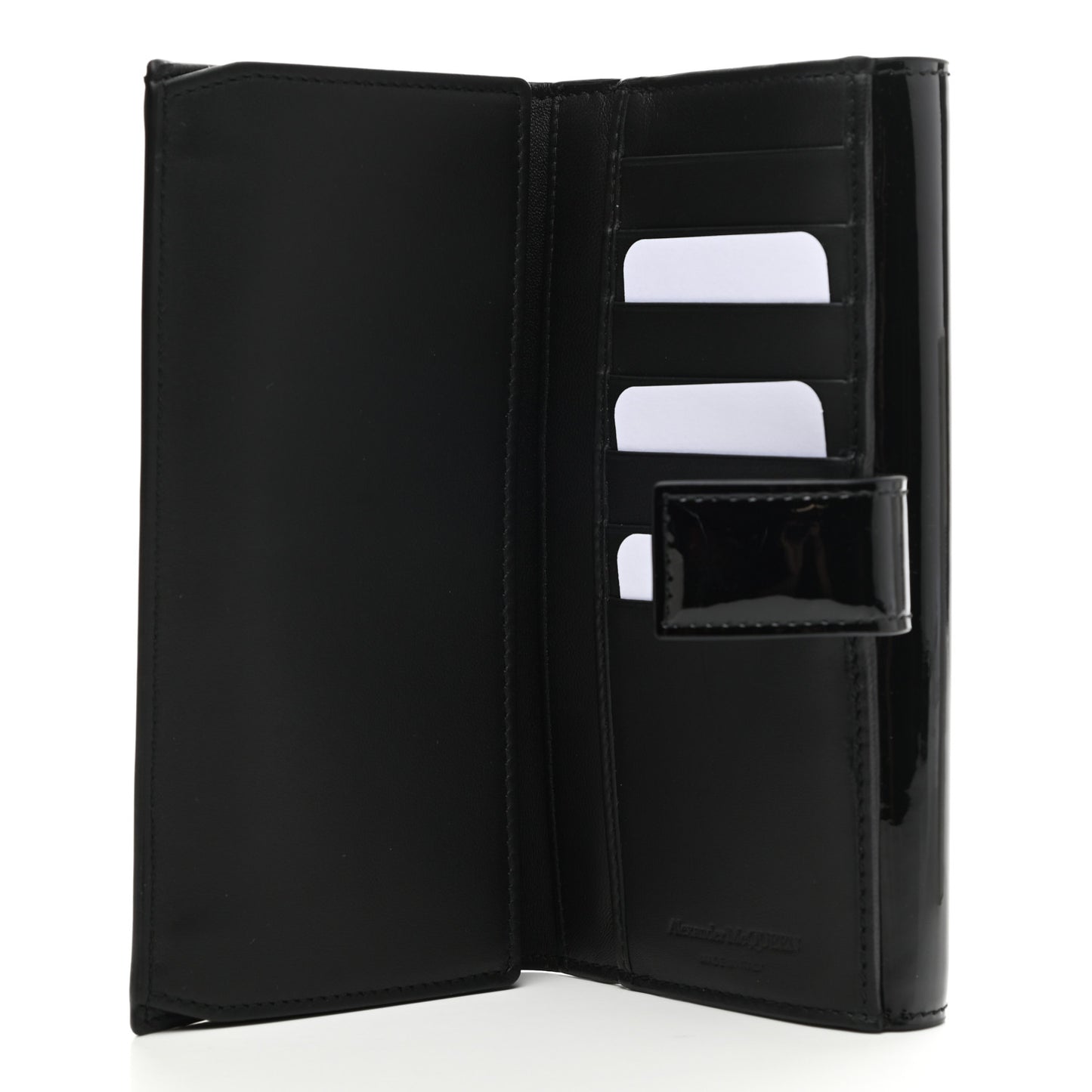 Patent Skull Continental Wallet Black