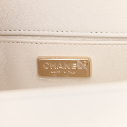 Chanel Calfskin Quilted Chain Embellished Small Boy Flap White 7 of 12