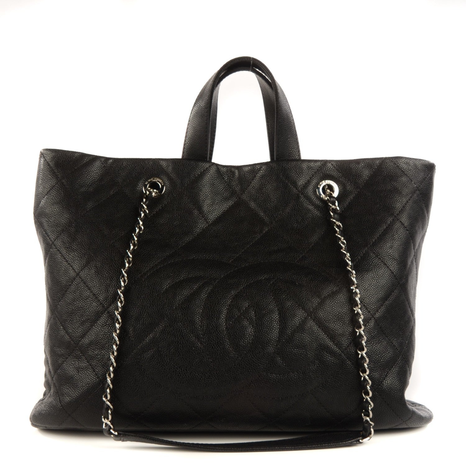Chanel Caviar Quilted Large CC Tote Black 1 of 7