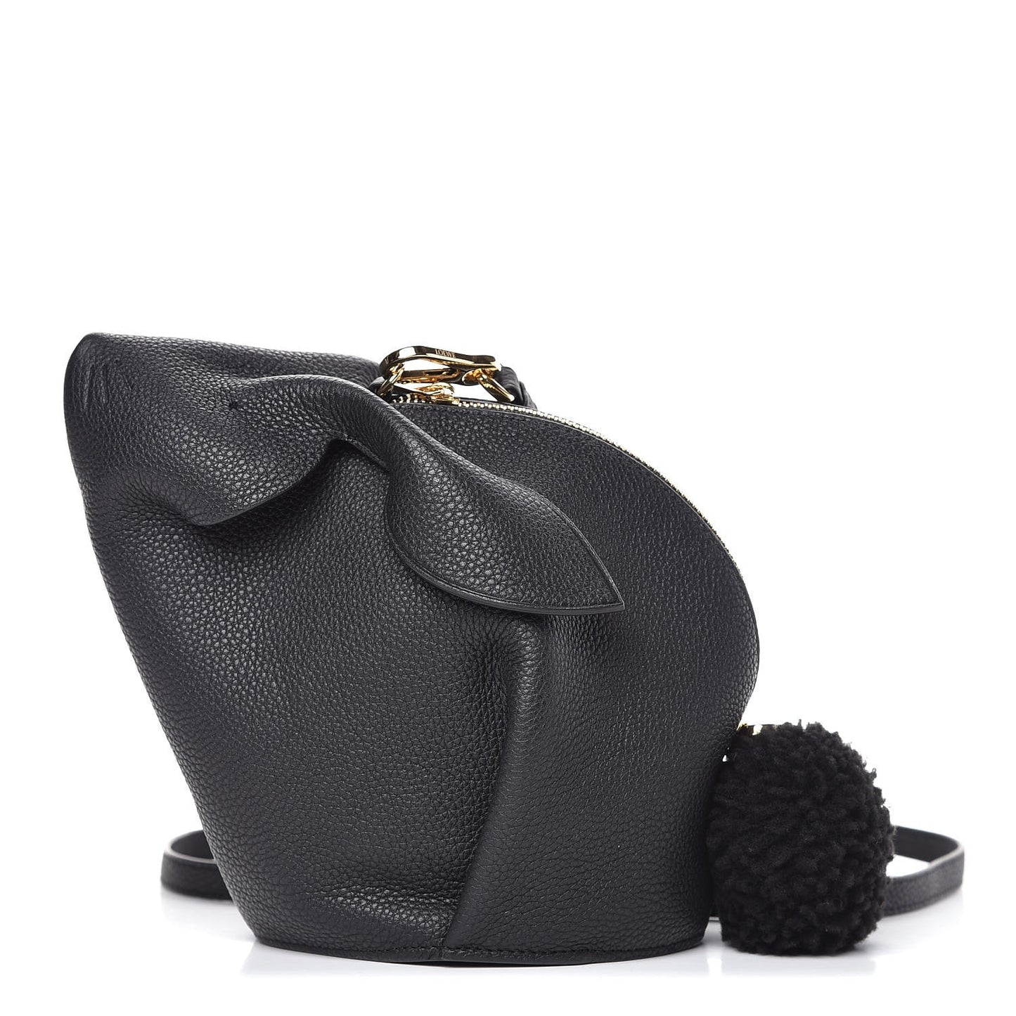 Calfskin Mini Bunny Crossbody Bag Black