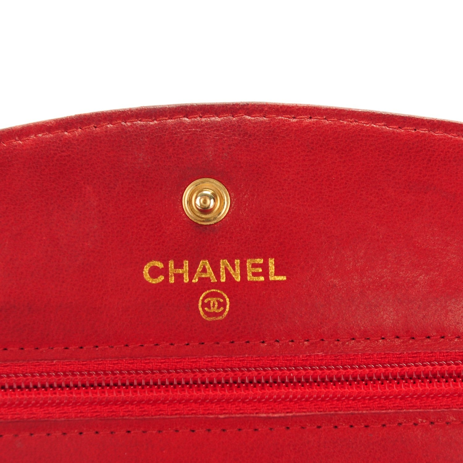 Chanel Caviar Timeless CC Wallet On Chain WOC Red 5 of 11