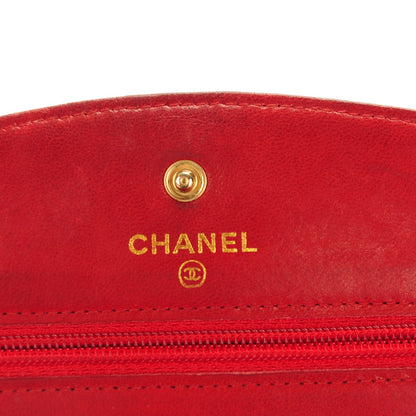 Chanel Caviar Timeless CC Wallet On Chain WOC Red 5 of 11