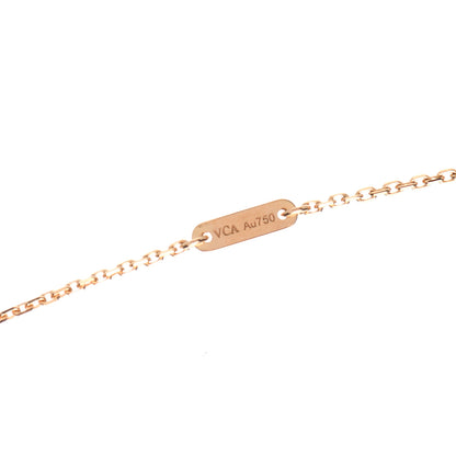 Van Cleef & Arpels 18K Rose Gold Carnelian Sweet Alhambra Pendant Necklace 6 of 6