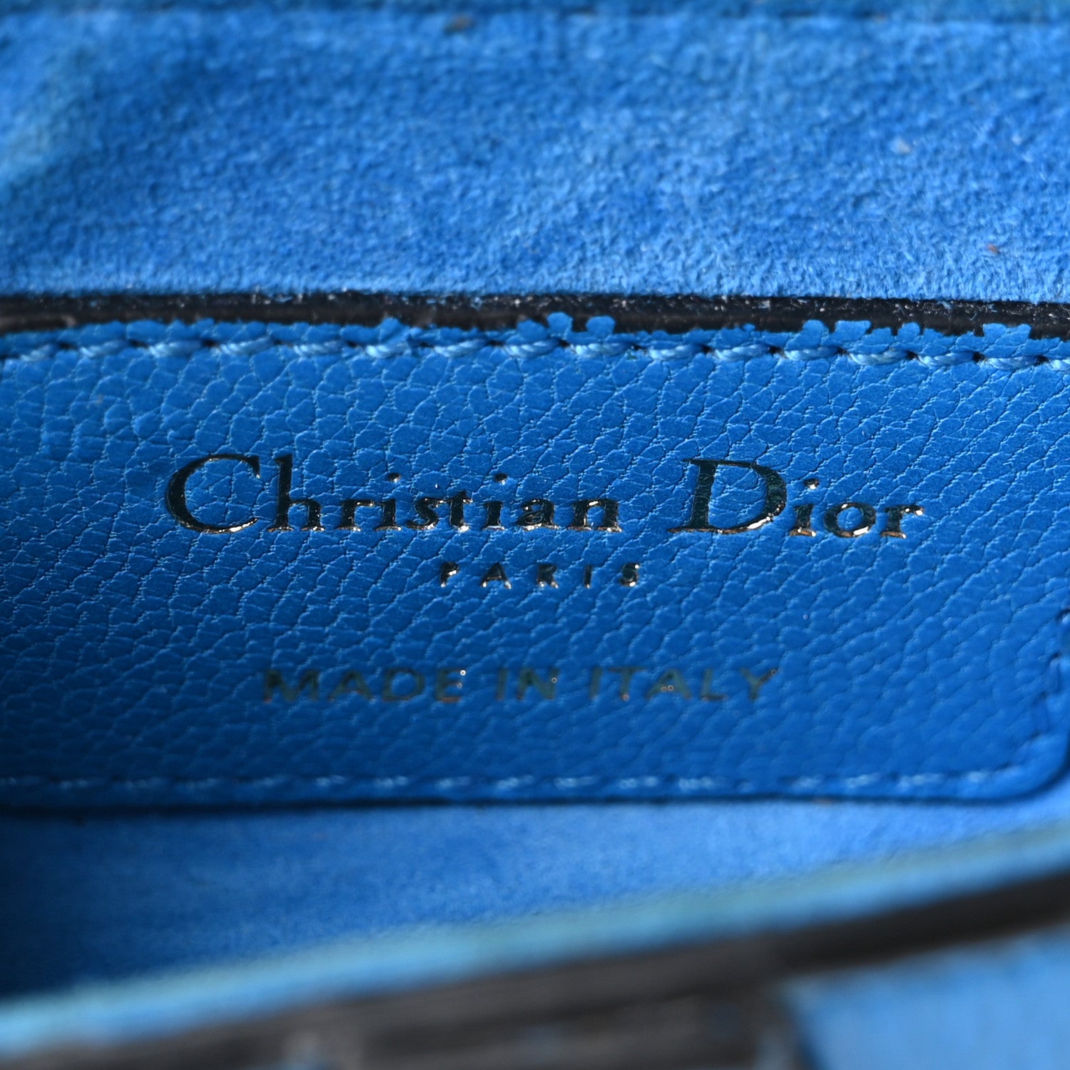 Christian Dior Goatskin Micro Saddle Bag With Strap Blue 6 of 10