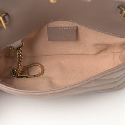Gucci Calfskin Matelasse Super Mini GG Marmont Shoulder Bag Porcelain Rose 5 of 12