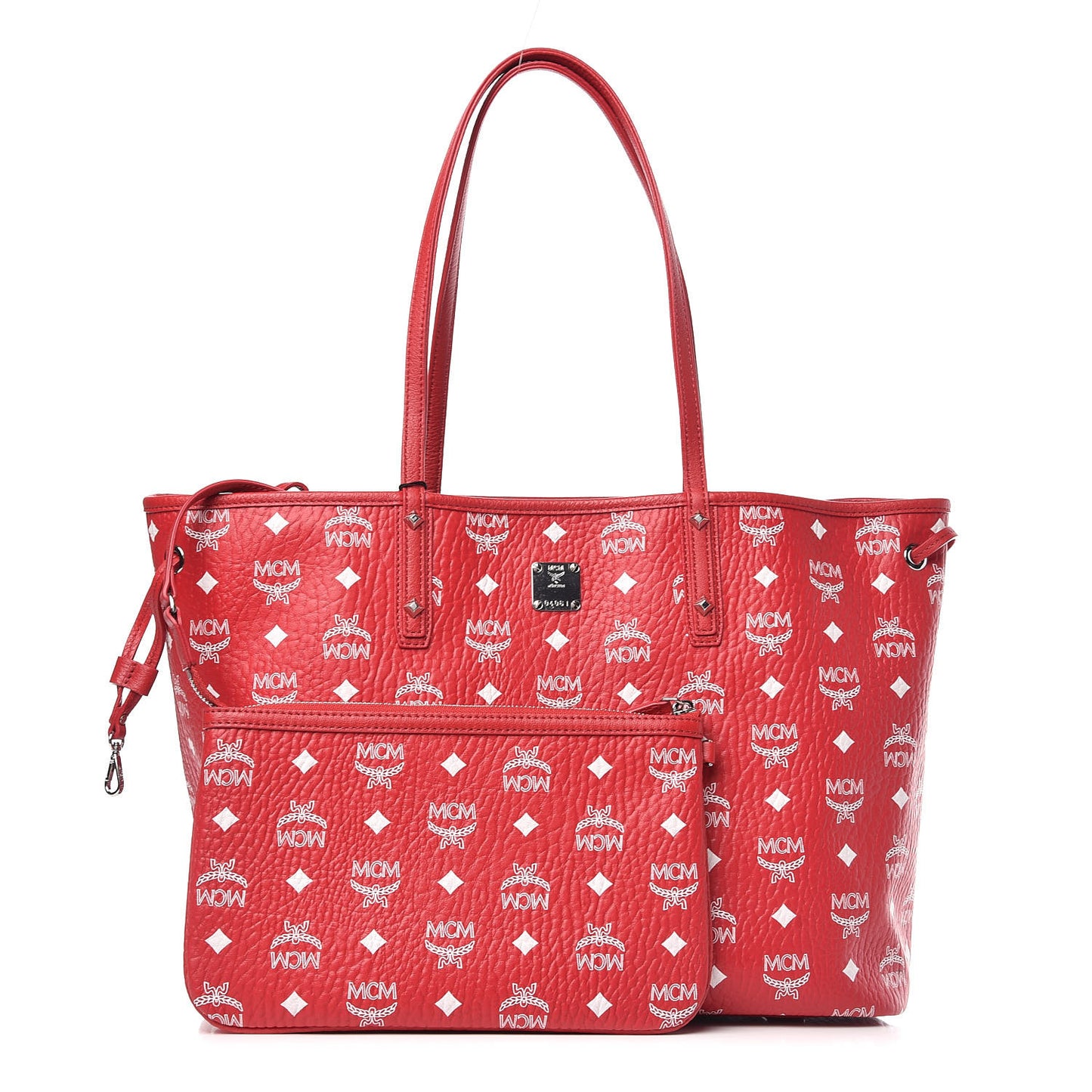 Visetos Medium Liz Reversible Shopper Tote Ruby Red