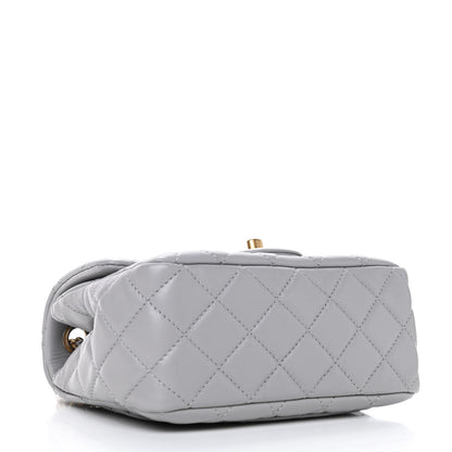Chanel Lambskin Quilted Mini Pearl Crush Flap Light Grey 3 of 4