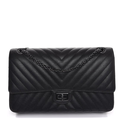 Chanel Sheepskin Chevron Quilted 2.55 Reissue 226 Flap So Black 1 of 9