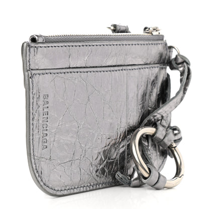 Balenciaga Agneau Le Cagole Clip On Card Mirror Gunmetal 3 of 9