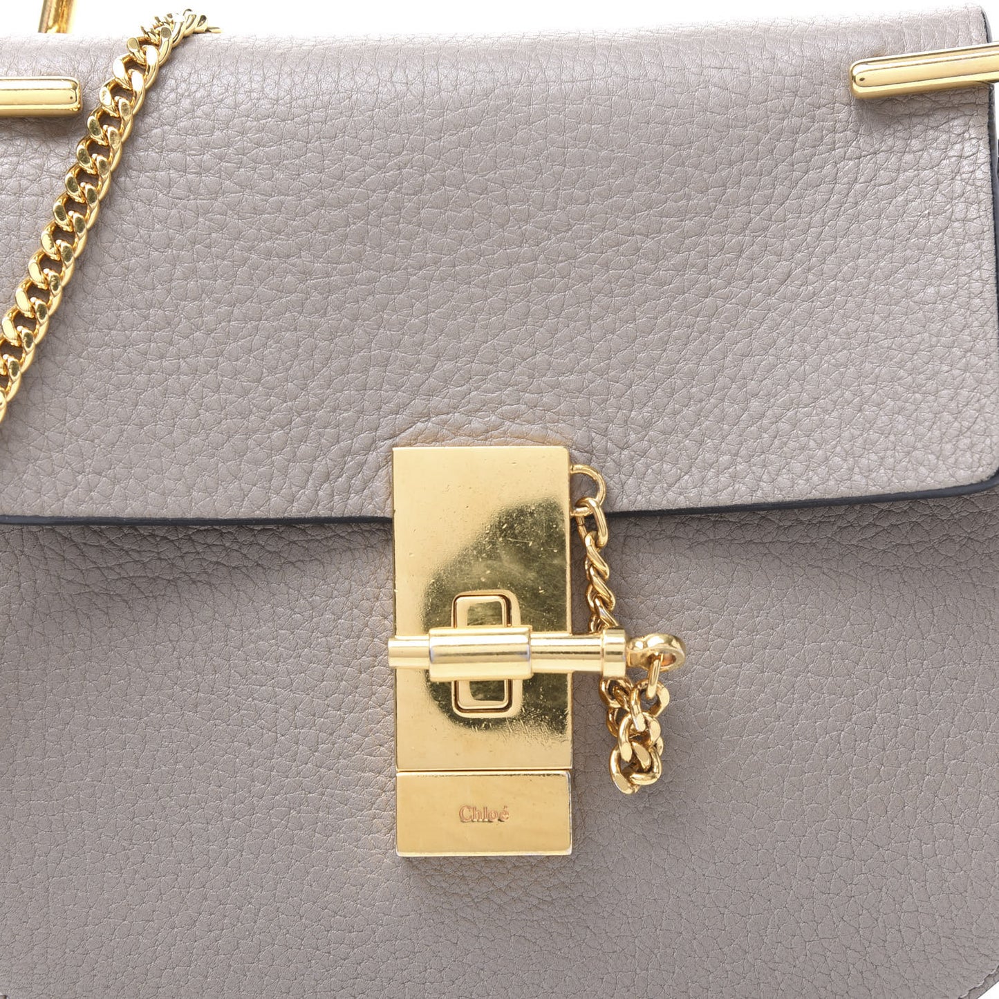 Grained Lambskin Mini Drew Shoulder Bag Motty Grey
