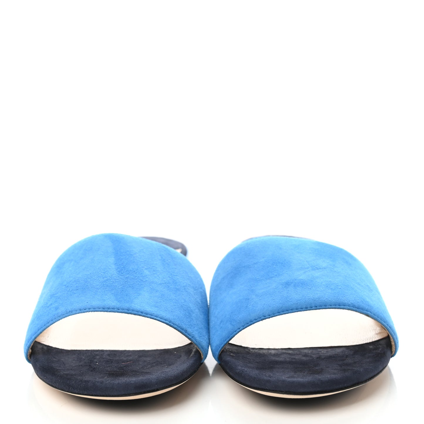 Suede Joni Flat Slide Sandals 37 Blue