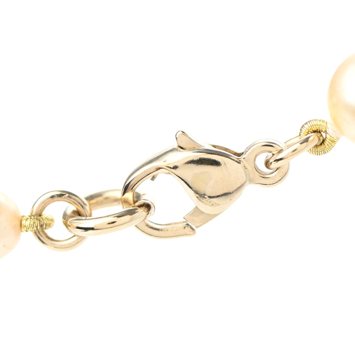Graduated Pearl CC Long Necklace Gold