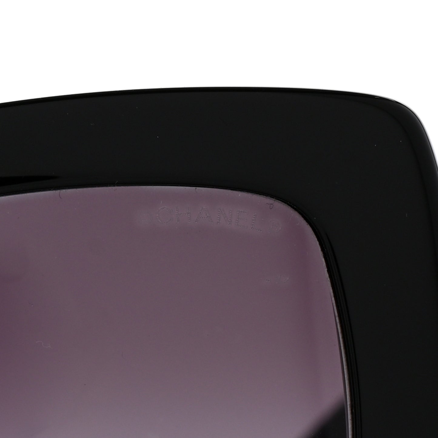 Acetate Calfskin Square Sunglasses 5474-Q-A Black