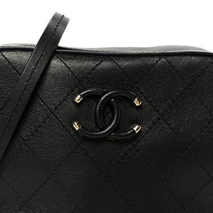 Chanel Calfskin Stitched Covered CC Camera Case Bag Black 8 of 10