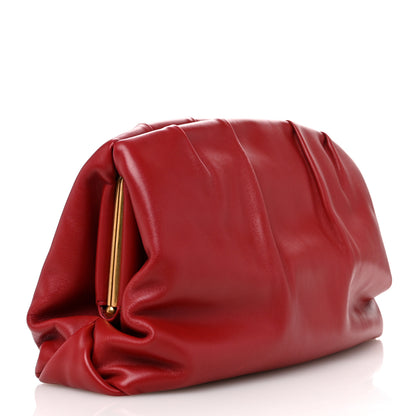 Celine Calfskin Pleated French Lock Clutch Red 3 of 7