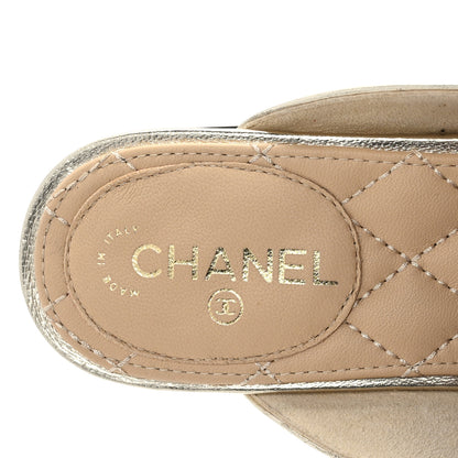 Chanel Metallic Lambskin Chain Braided Mules 36 Light Gold 7 of 8