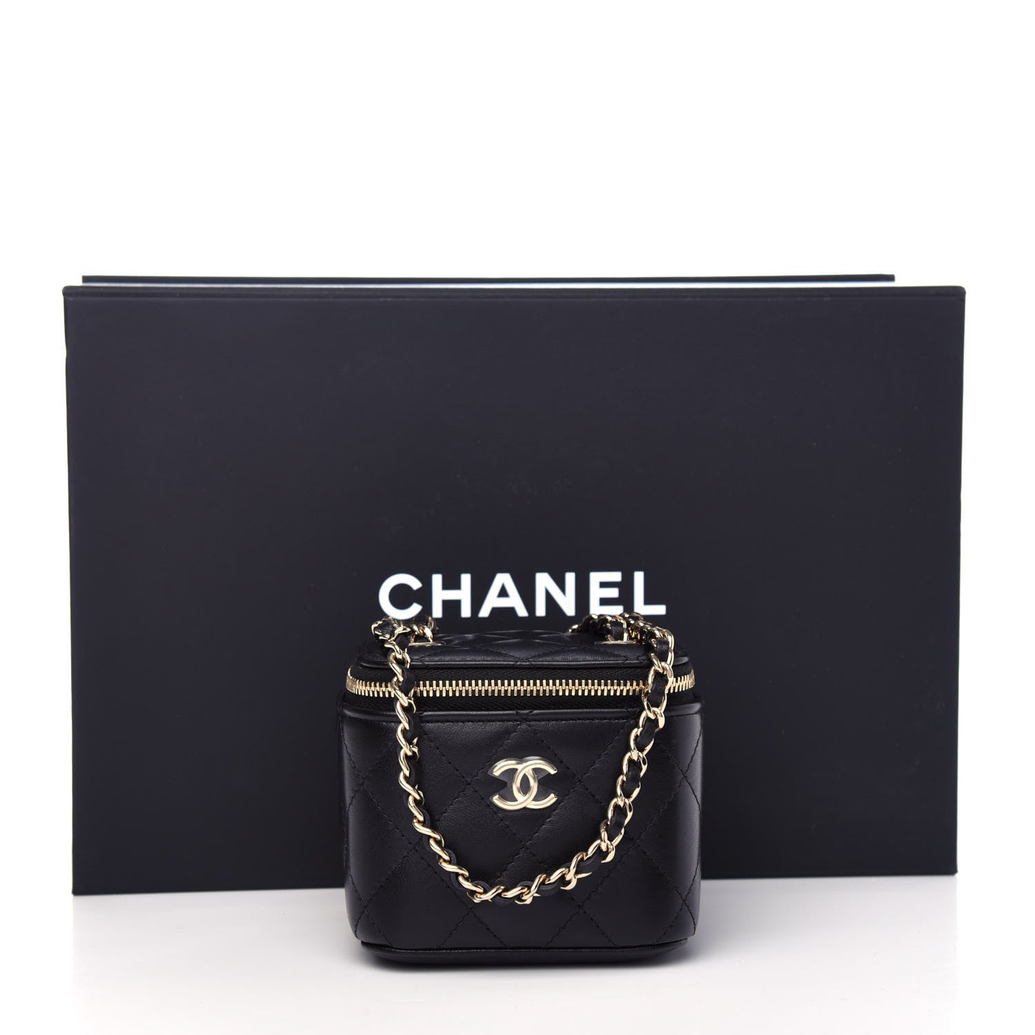 Chanel Lambskin Quilted My Chanel Lady Vanity Case With Chain Black 11 of 11