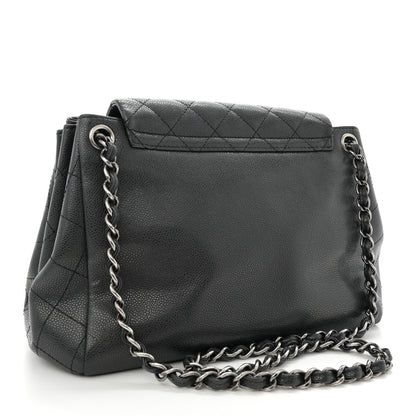 Chanel Caviar Quilted CC Accordion Shopping Bag Black 3 of 15