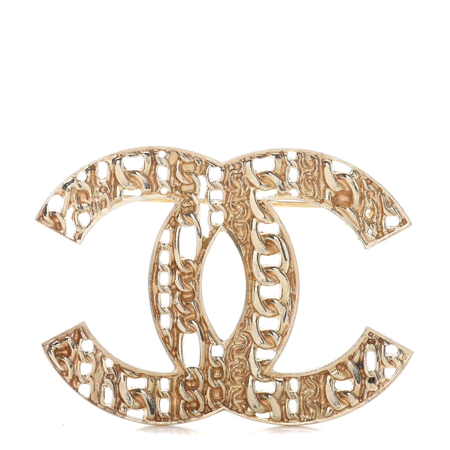 Chanel Chain CC Brooch Pin Light Gold 1 of 5