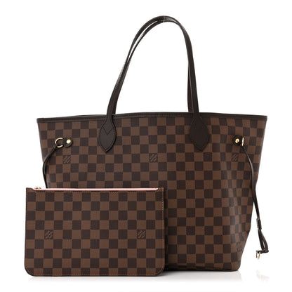 Louis Vuitton Damier Ebene Neo Neverfull MM Rose Ballerine 1 of 11