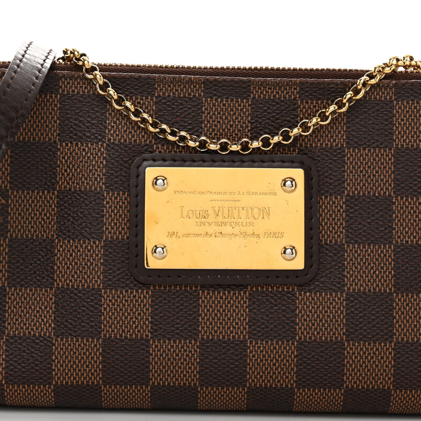 LOUIS VUITTON Damier Ebene Eva Clutch