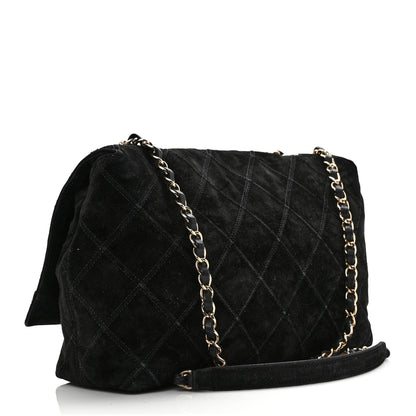 Chanel Suede Diamond Stitched Lovely Chains Flap Bag Black 2 of 8