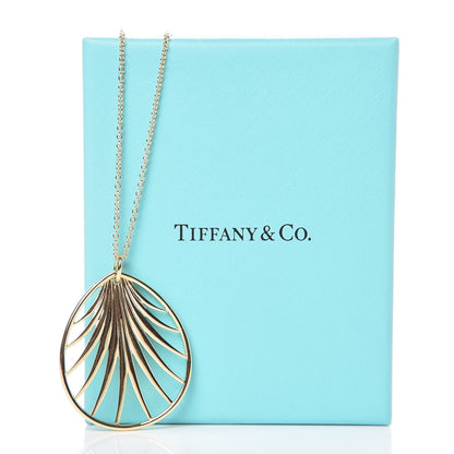 Tiffany 18K Yellow Gold Large Paloma Picasso Villa Paloma Palm Pendant Necklace 30 7 of 7